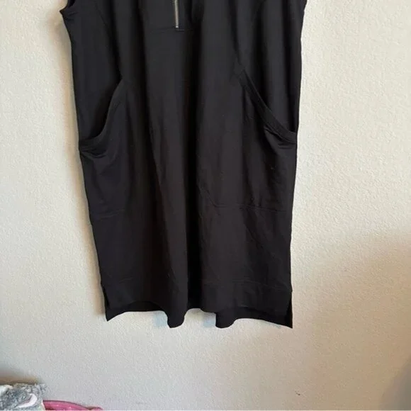 Maurices 24/7 Zip Up Front Sleeveless  Black Pockets Lagenlook Soft Dress Sz 1X - Picture 5 of 13
